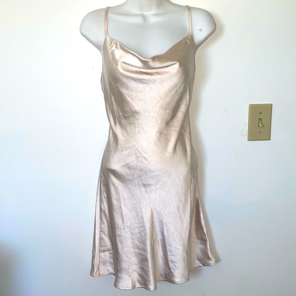 Audrey 3+1 Light Nude Satin Slip Dress